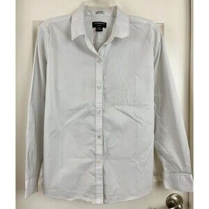 LIZ CLAIBORNE - White Long Sleeve Stretch Wrinkle Free CAREER Blouse size PXL